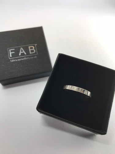 925 Sterling Silver Linear Ladies Stacker Ring In Supplied Jewellery Box.