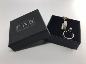 925 Sterling Silver Iced Hoop Earrings Inside Black Jewellery Box.