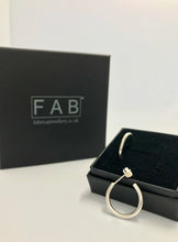 Load image into Gallery viewer, Solid Sterling Silver hoop 2mm earrings alongside black jewellery box.