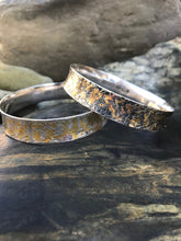 Load image into Gallery viewer, Handmade Keum Boo Etched 24k Gold Sterling Silver Textured Anticlastic Bracelets. 