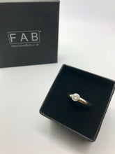 Load image into Gallery viewer, Cubic Zirconia Solitaire Sterling Silver Ladies Handmade Ring Inside Eco-Friendly Box.