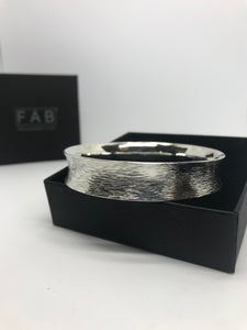 925 Sterling Silver Hammered Woven Style Bracelet Inside Box.