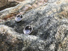 Load image into Gallery viewer, Unique Etched bubble pattern Sterling Silver 925 earrings. Oxidised to darken the low points of the pattern  creating a beautiful contrast alongside the highly polished finish.