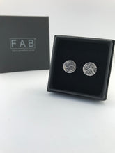 Load image into Gallery viewer, Large Etched Flat Swirl Stud Earring 925 Sterling Handmade