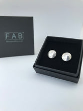 Load image into Gallery viewer, Handmade Sterling Silver Convex Domed Round Hammered Stud Earring In Box.