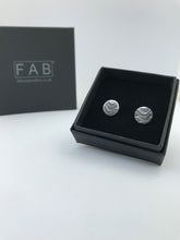 Load image into Gallery viewer, Medium Etched Flat Swirl Stud Earring 925 Sterling Handmade