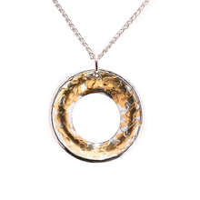 Load image into Gallery viewer, 925 Sterling Silver &amp; 24k Gold Pendant Dazzling Against Bright White Background.