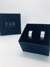 Load image into Gallery viewer, 925 Sterling Silver Woven Hoop Earrings Inside Jewellery Box.