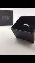 Load image into Gallery viewer, 925 Sterling Silver textured ring shown in its Eco Friendly jewellery box.